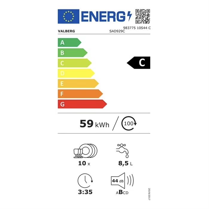 valberg 10s44 45 cm lave-vaisselle compact