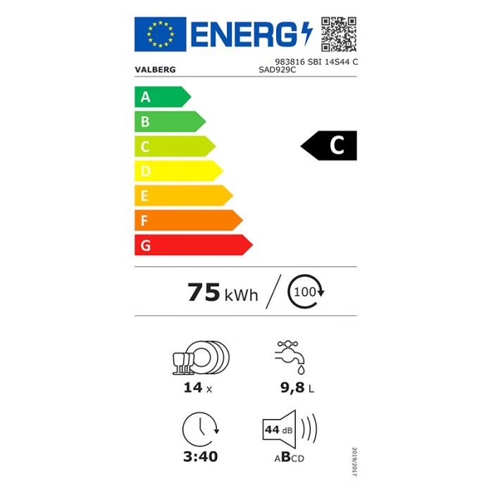 lave vaisselle semi intégrable valberg sbi 14s44 c sad929c – 14 couverts, 44 db, activ’door lave vaisselle semi intégrable valberg sbi 14s44 c sad929c – 14 couverts, 44 db, activ’door